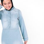 Sun Faded Bleach Blue Denim Abaya