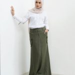 Cotton Skirt With Frill Pocket