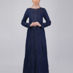 Contrast Stitch Dark Denim Jilbab